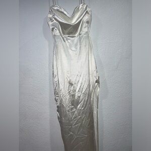 -white with slit -spaghetti strap -brand: Windsor -size: Medium